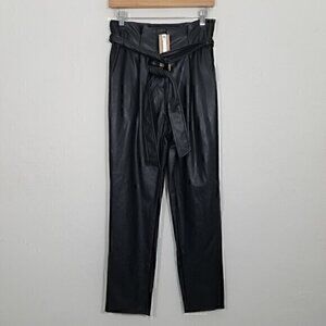 NWT DO+BE Faux Leather‎ High Rise Pants Black Size M